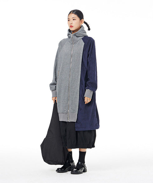Bicolor Zip-up Hoodie