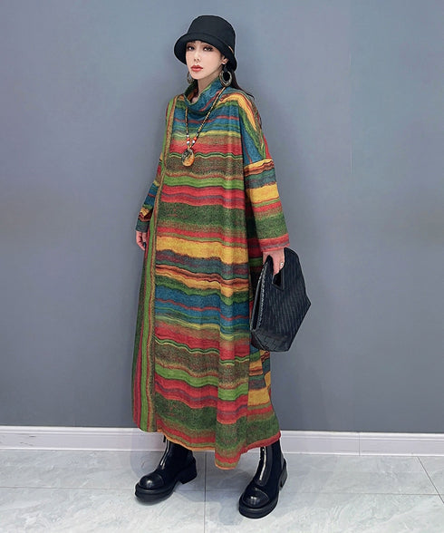 Off Neck Striped Dress