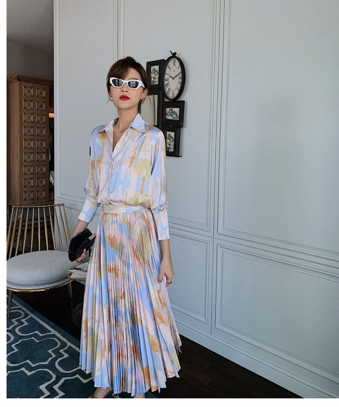 Pastel Flow Pleated Skirt