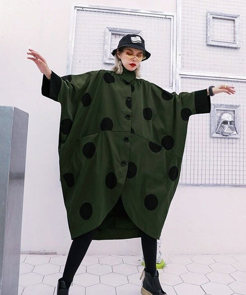 Oversized Polka Dot Coat