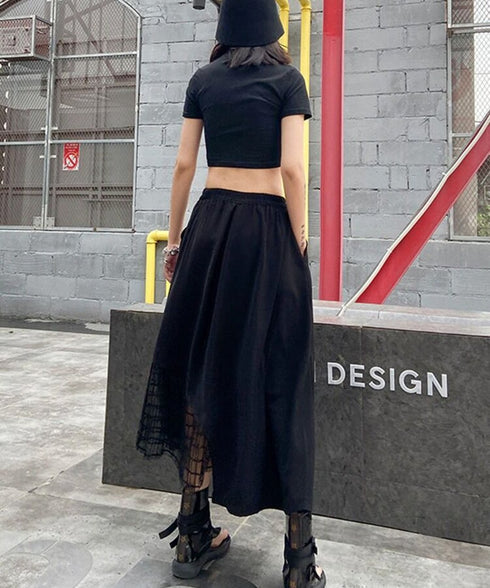Layered Mesh Hem Skirt