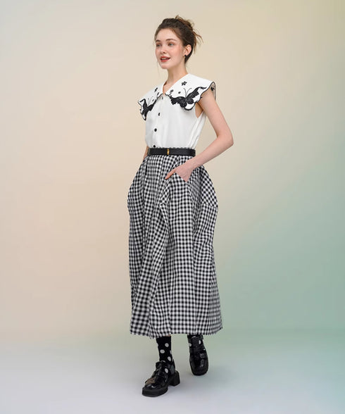 Gingham Check Skirt