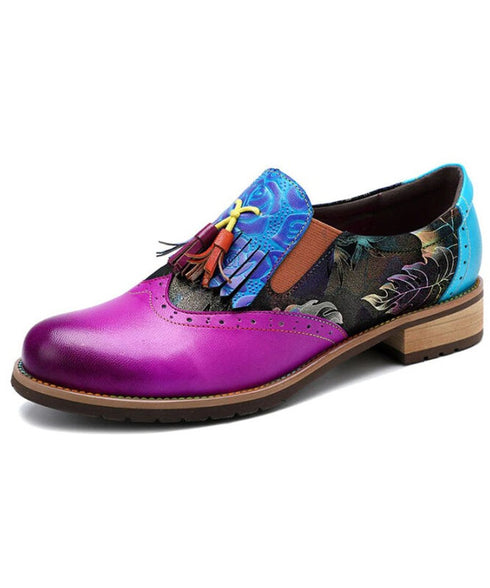 Gradation Leaf Tassel Loafers