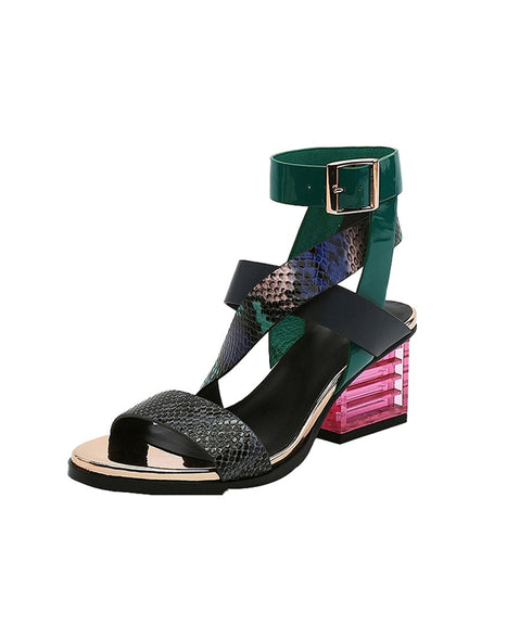 Square Clear Heel Sandals