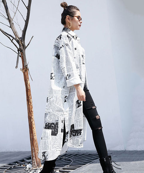 Letter Print Long Shirt
