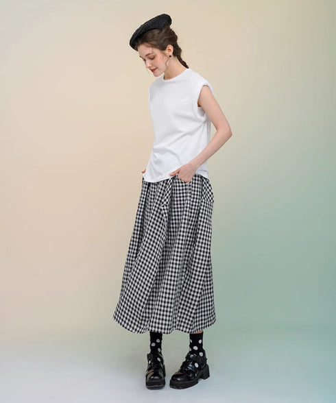 Gingham Check Skirt