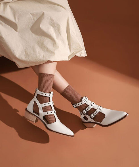 Triple Buckle Cutout Shoes