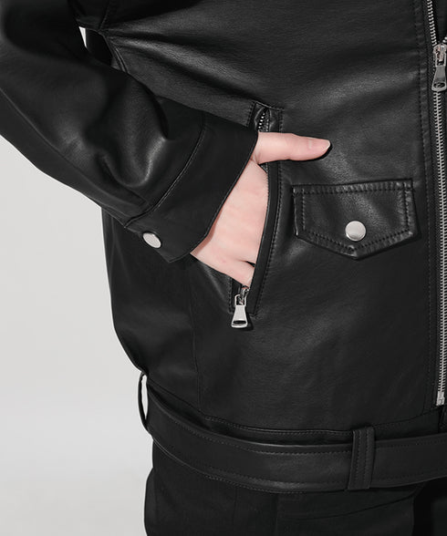 Faux Leather Rider Jacket