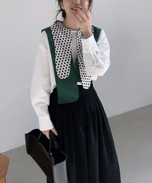 Polka Dot Collar Blouse
