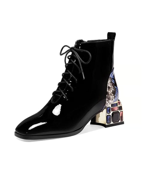 Bijou Heel Lace Up Boots