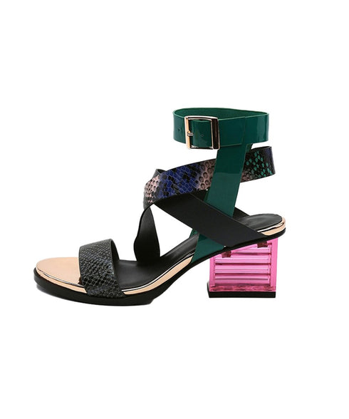 Square Clear Heel Sandals