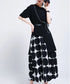 monochrome polka dot skirt