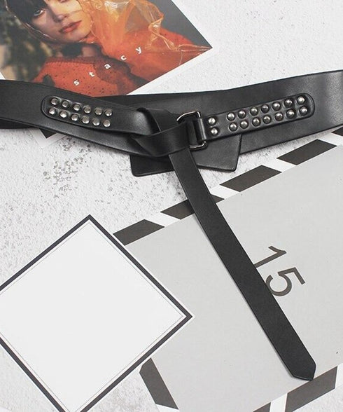 Studded Wrap Wide Belt