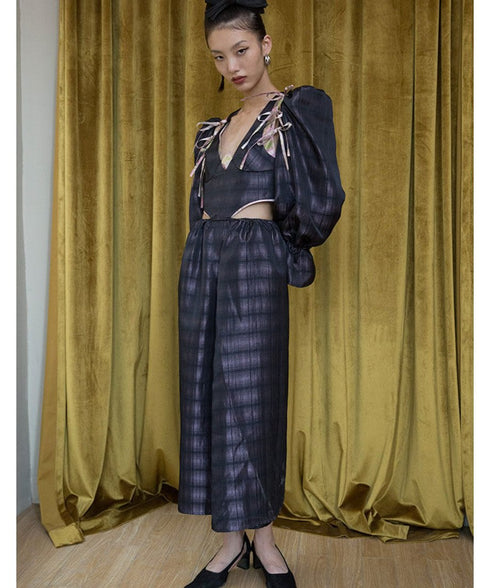 Faux Leather Two Piece Dress