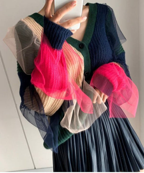Colorful Tulle Cardigan