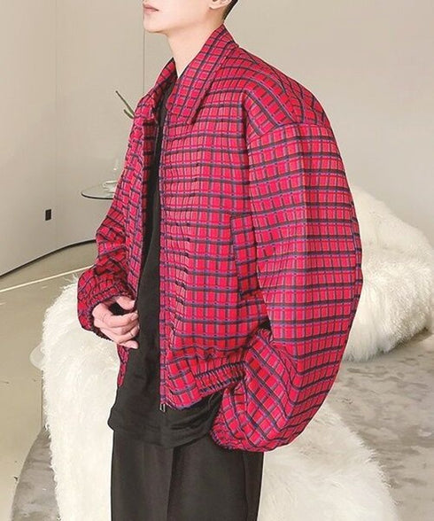 Red Check Zip Jacket