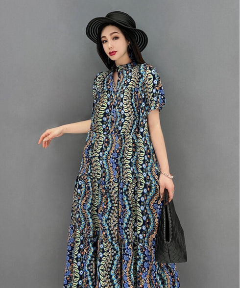 Swan Neck Botanical Dress