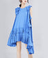 Asymmetric Pleated Frill Dress