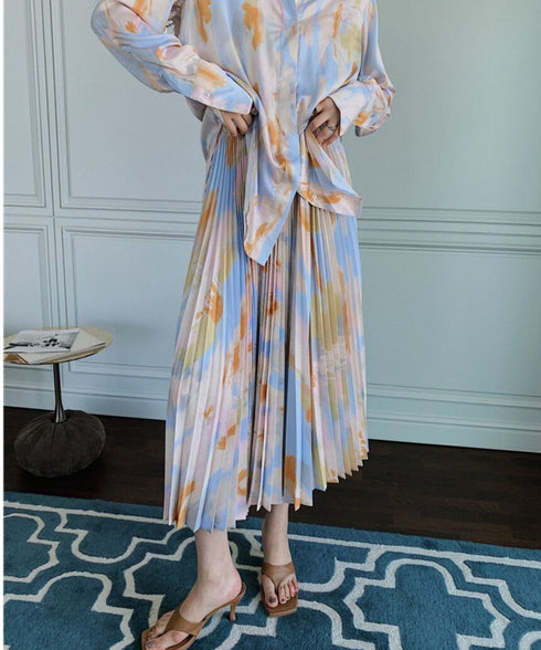 Pastel Flow Pleated Skirt