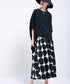 monochrome polka dot skirt