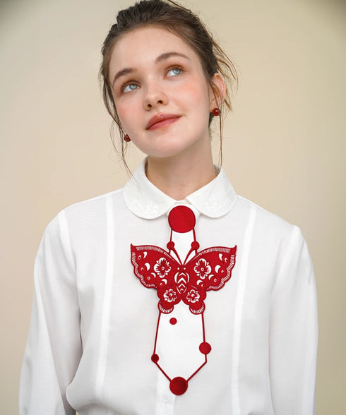 Butterfly Embroidery Tie