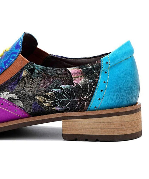 Gradation Leaf Tassel Loafers