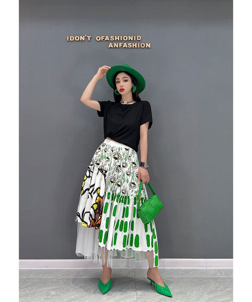 Tulle Layered Flare Skirt