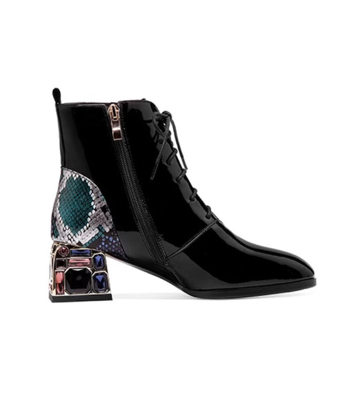 Bijou Heel Lace Up Boots