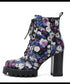 Gradient Flower Platform Boots