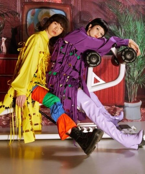 Patchwork Hollow Long Blouse