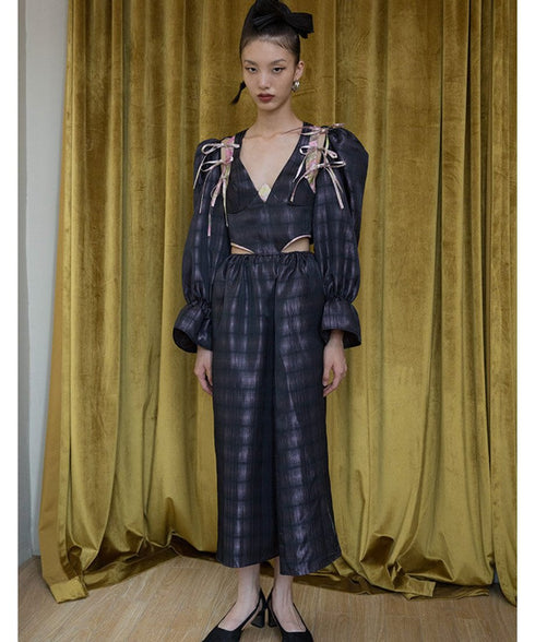 Faux Leather Two Piece Dress