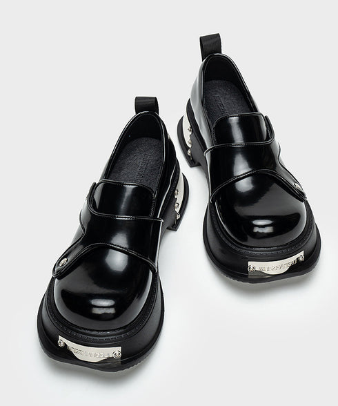 Metal Plate Platform Loafers