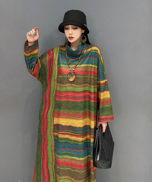 Off Neck Striped Dress