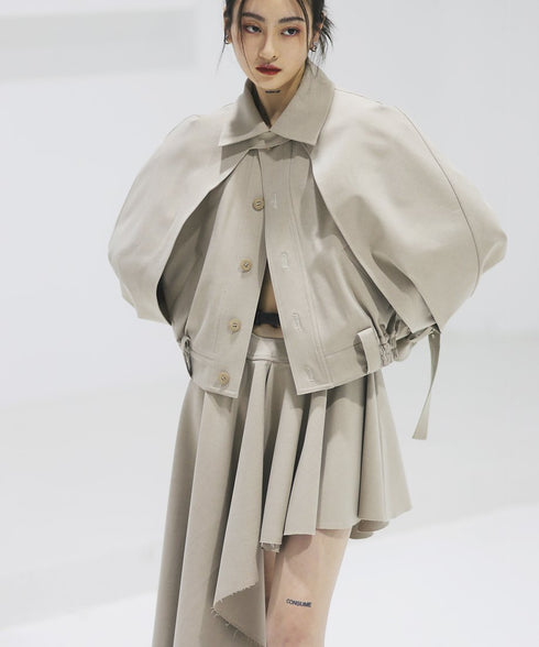 Asymmetric Untrimmed Skirt