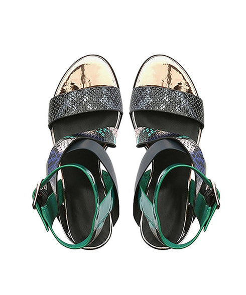 Square Clear Heel Sandals