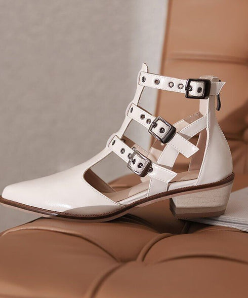 Triple Buckle Cutout Shoes