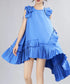 Asymmetric Pleated Frill Dress