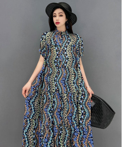 Swan Neck Botanical Dress