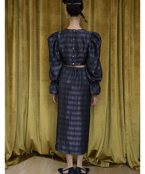 Faux Leather Two Piece Dress