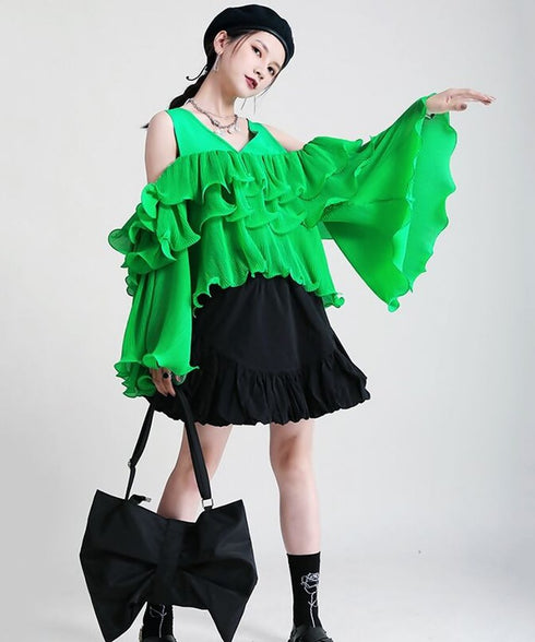 Curved Frill Short Skirt