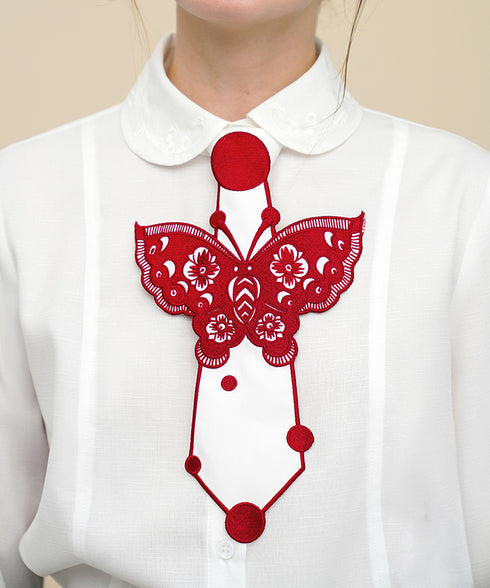 Butterfly Embroidery Tie
