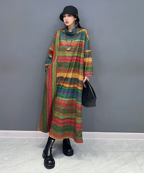 Off Neck Striped Dress