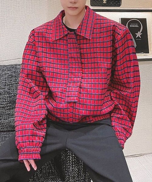 Red Check Zip Jacket