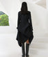 Heart Button Draped Coat