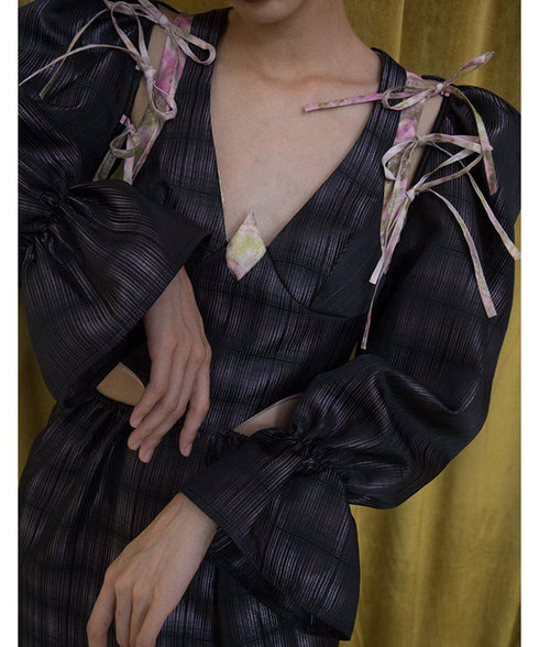 Faux Leather Two Piece Dress