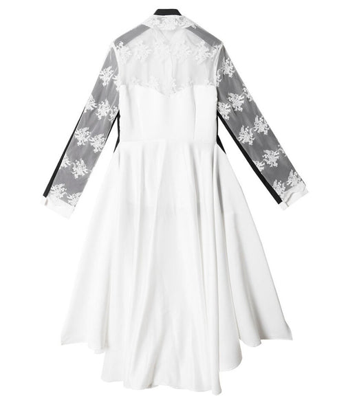 bicolor back long anorak