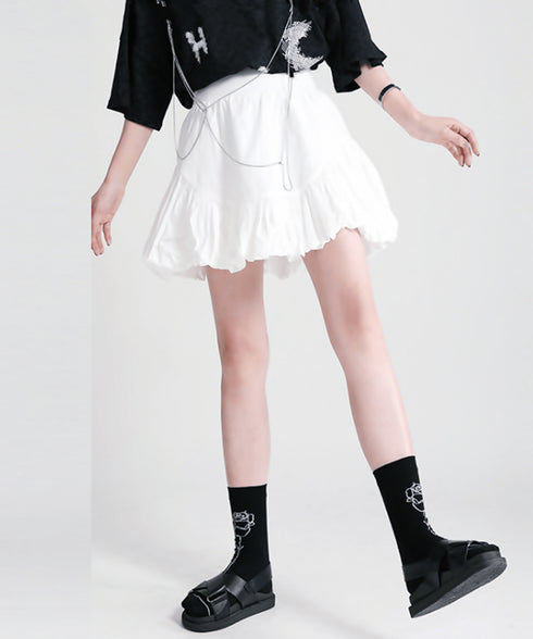 Curved Frill Short Skirt