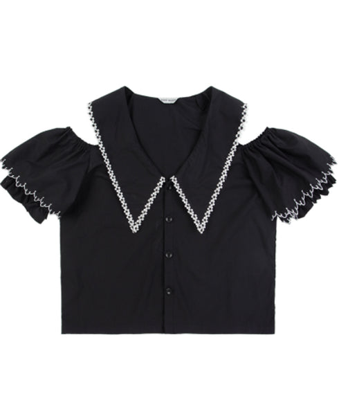 millet open shoulder blouse