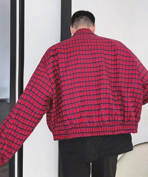 Red Check Zip Jacket