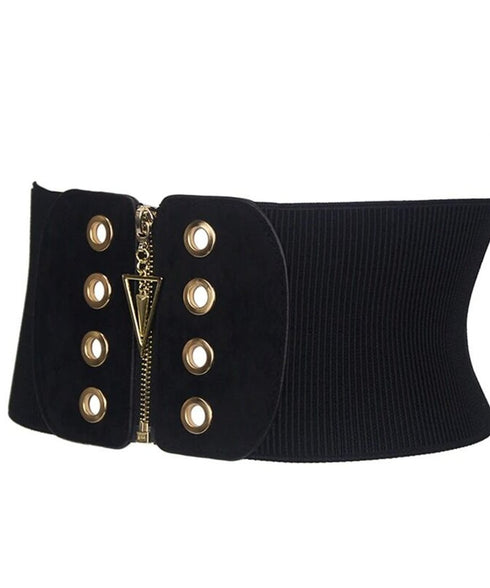 Eyelet Zip Rib Belt